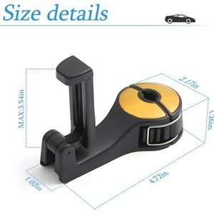 1 PCS Car Headrest Hidden Hook, 2 in 1 Multifunctional Car Seat Back headrest